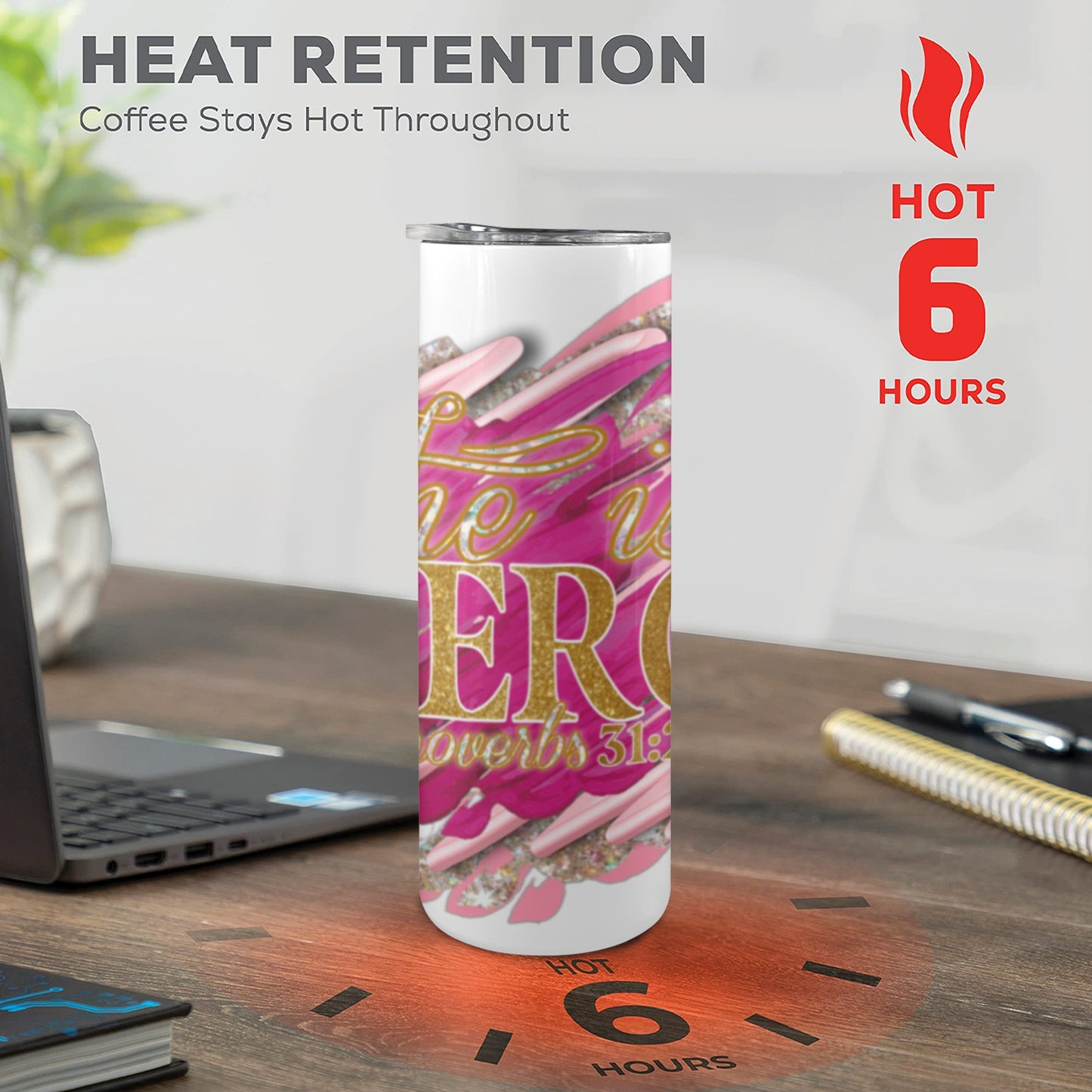 She is Fierce 20oz Tall Skinny Tumbler with Lid and Straw
