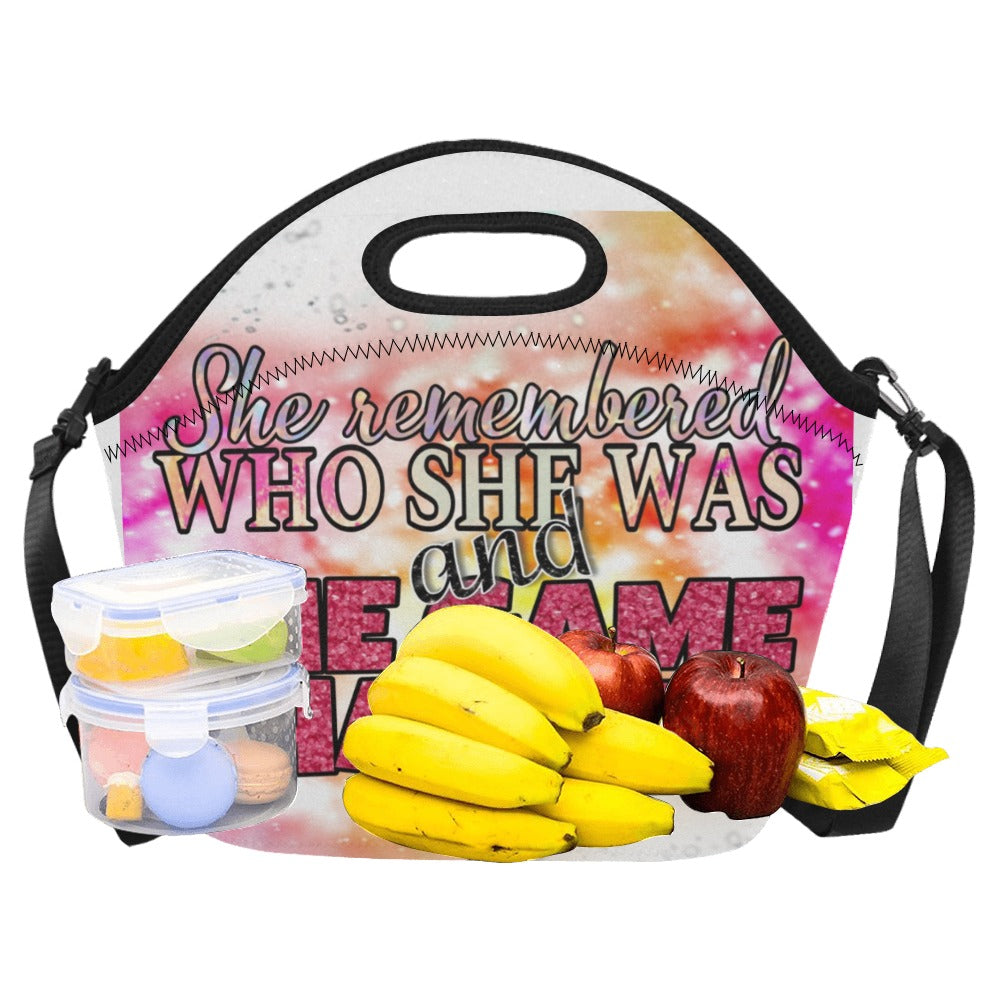 She Remembered Who She Was Large Neoprene Lunch Bag