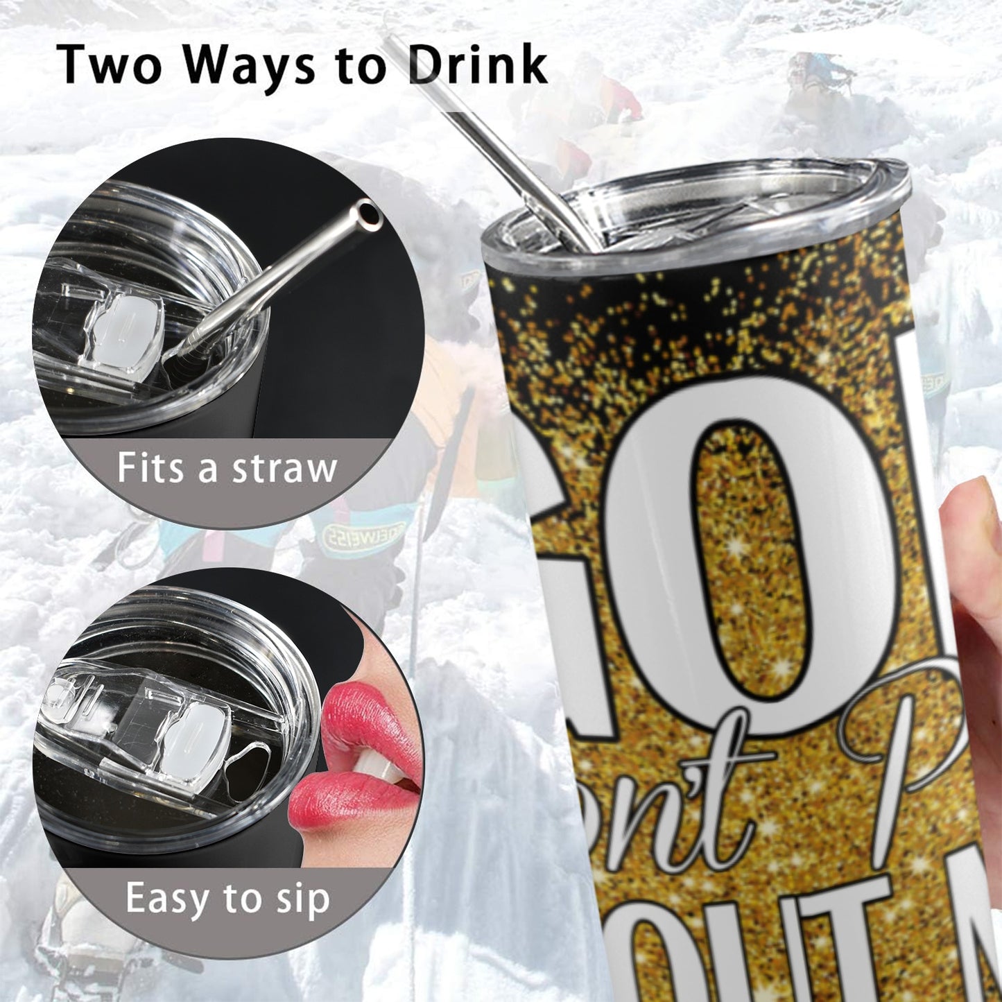 God Don't Play About Me 20oz Tall Skinny Tumbler with Lid and Straw